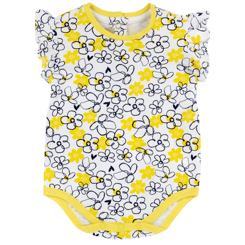 BODYSUIT SLEEVELESS - WHITE/YELLOW