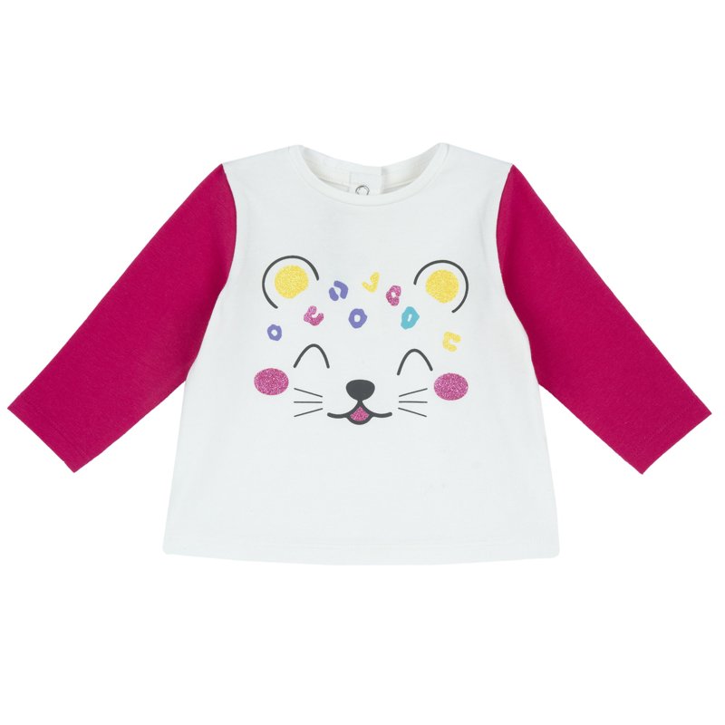 T-SHIRT LONG SLEEVE - WHITE/PINK