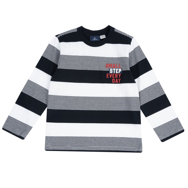 T-SHIRT LONG SLEEVE - WHITE AND BLUE