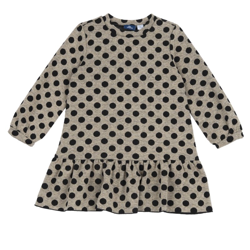 DRESS LONG SLEEVE - NATURAL STRIPED