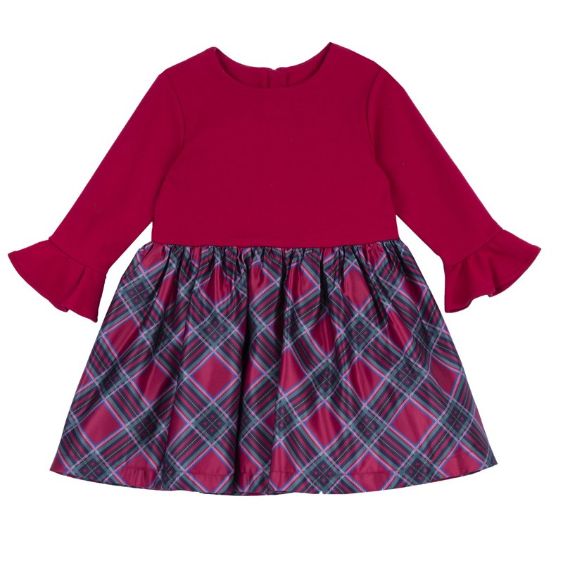 DRESS LONG SLEEVE - DARK RED