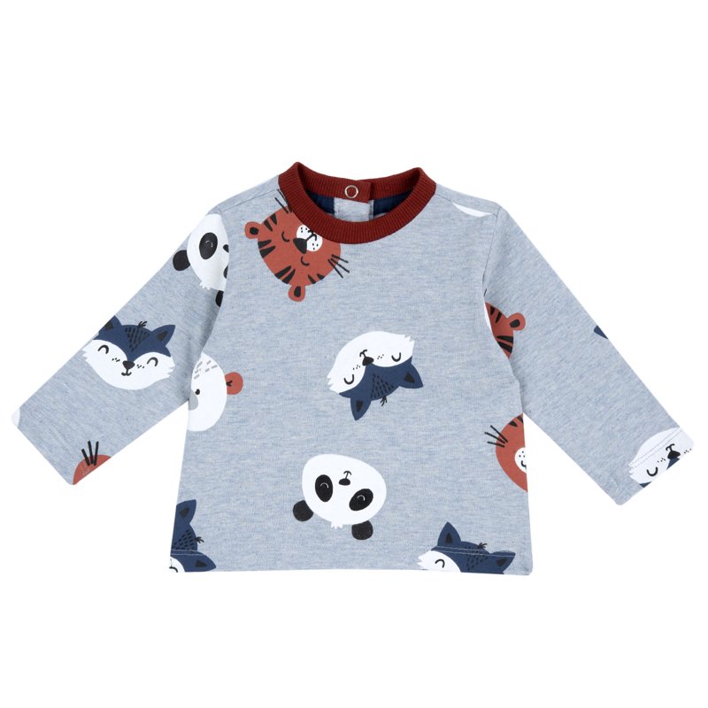 T-SHIRT LONG SLEEVE - MEDIUM BLUE/LIGHT BLUE