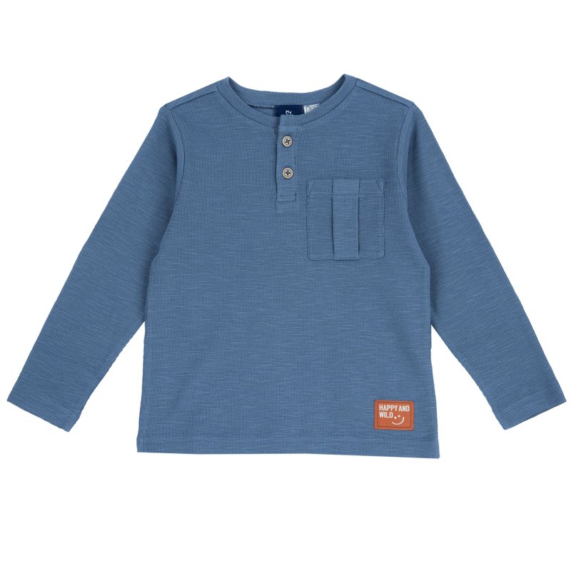 T-SHIRT LONG SLEEVE - MEDIUM BLUE/LIGHT BLUE