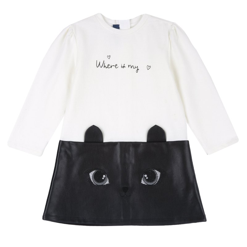 DRESS LONG SLEEVE - NATURAL