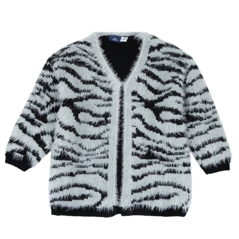 CARDIGAN - GREY PRINTED