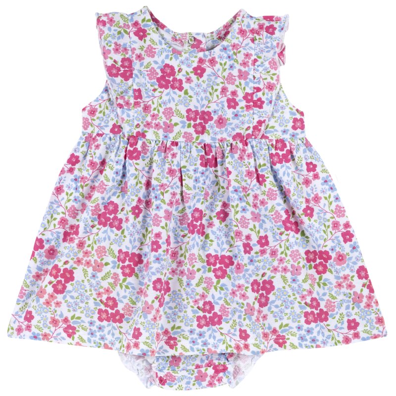 SET 2: DRESS SLEEVELESS + UNDERPANTS - PINK PRINTED