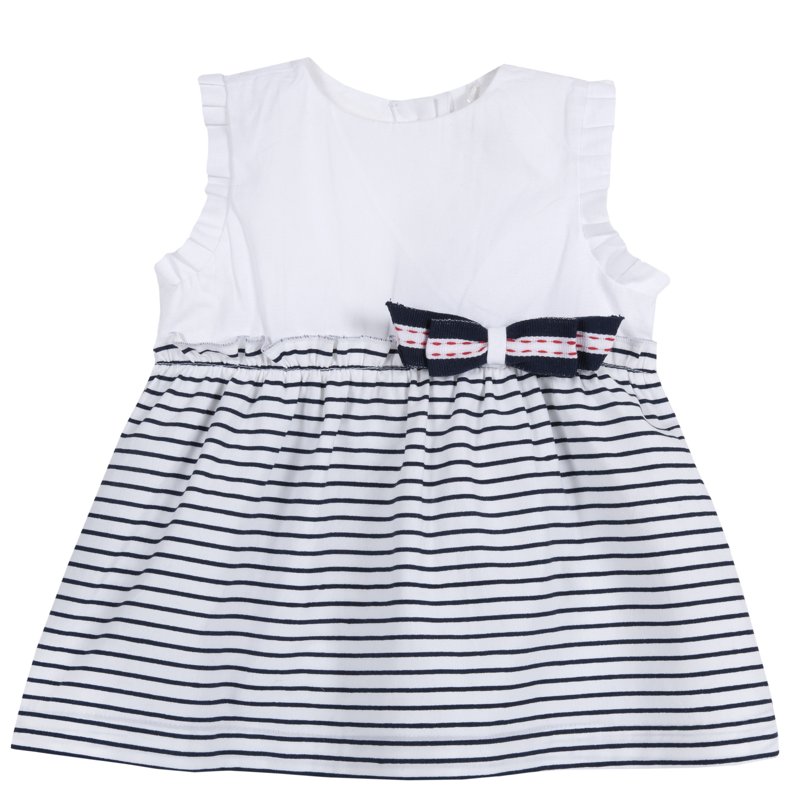 DRESS SLEEVELESS - WHITE/BLUE