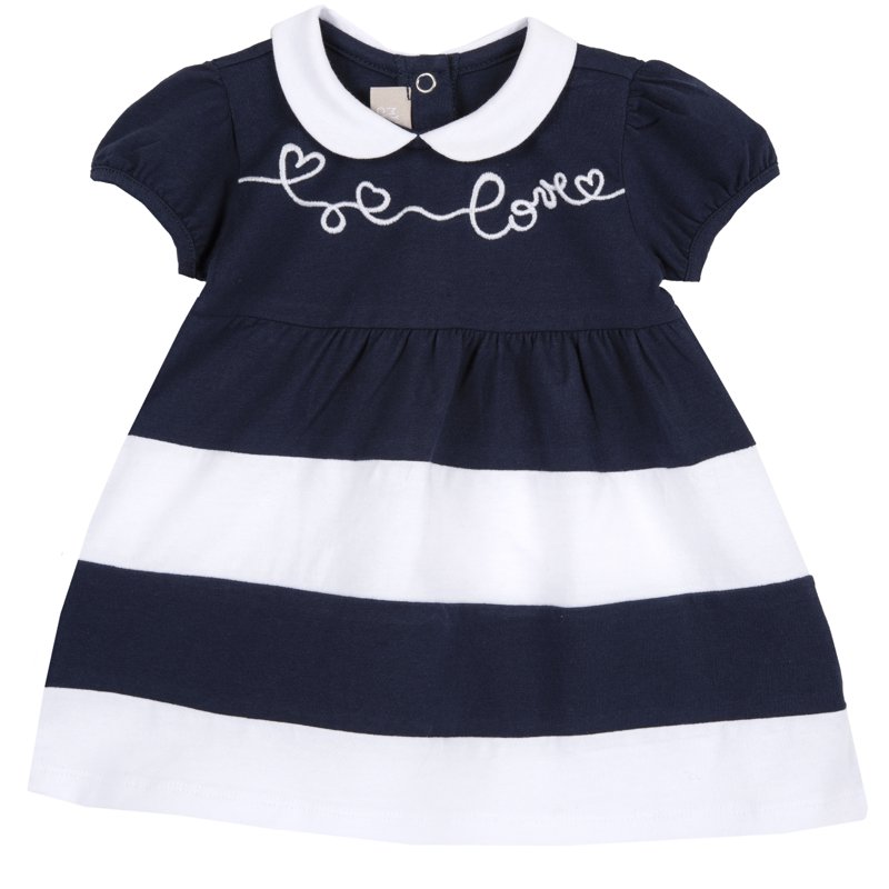 DRESS SHORT SLEEVE - WHITE/BLUE