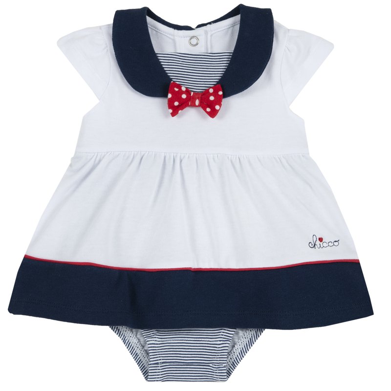 DRESS SLEEVELESS - WHITE/BLUE