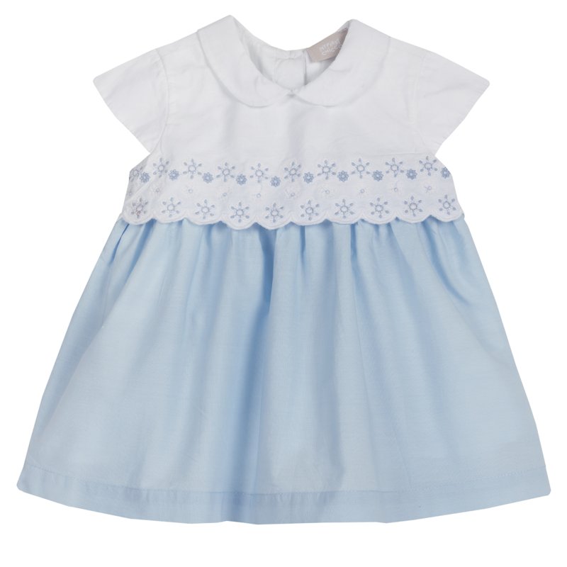 DRESS SLEEVELESS - WHITE/LIGHT BLUE