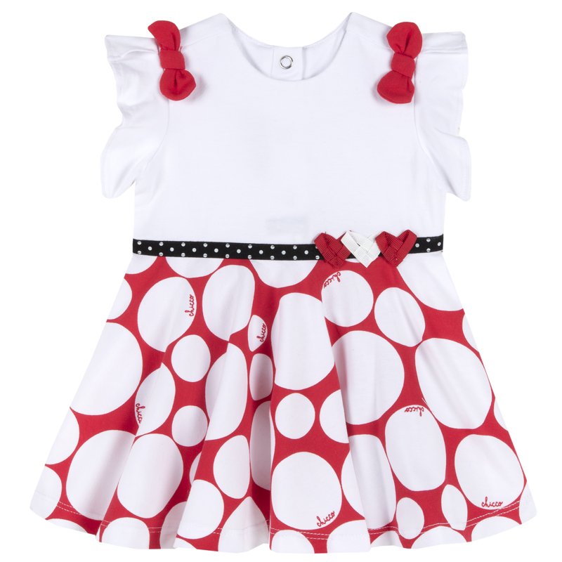 DRESS SLEEVELESS - WHITE/RED