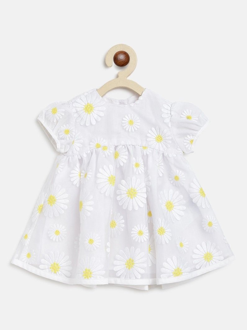 DRESS SHORT SLEEVE - WHITE/YELLOW