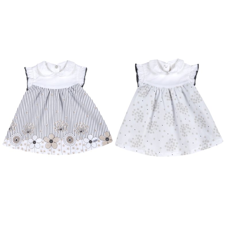 DRESS SLEEVELESS - GREY PRINTED