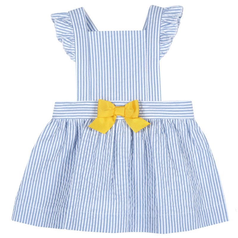 DRESS SHORT SLEEVE - WHITE/LIGHT BLUE