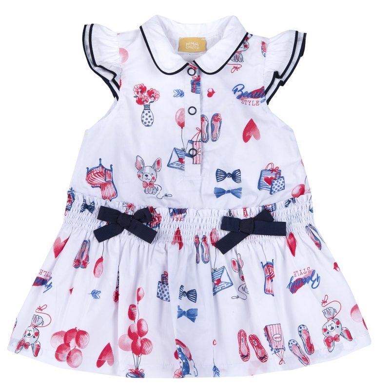 DRESS SLEEVELESS - WHITE/RED