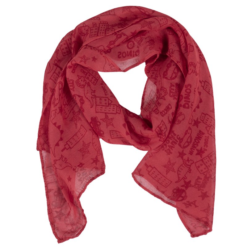 SCARF - RED PRINTED