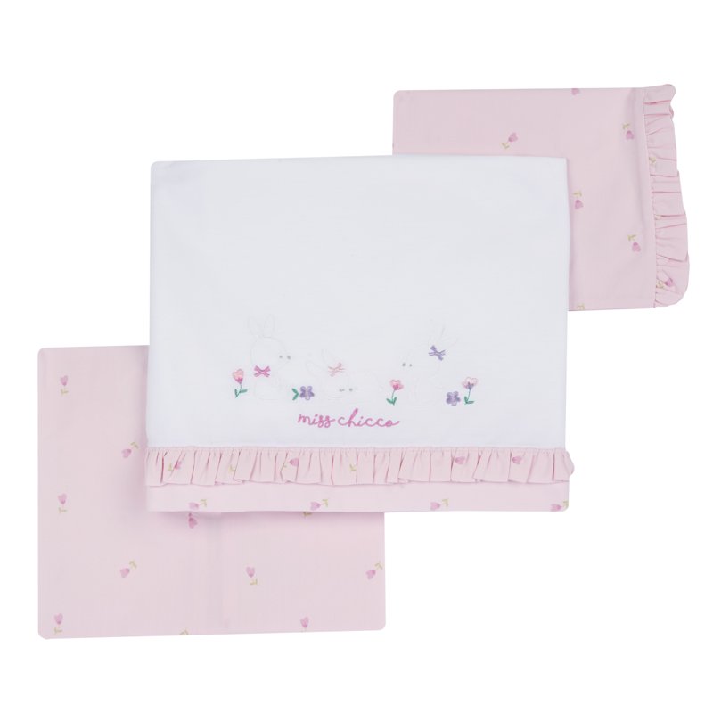 SET 3: BEDSHEET + 2 PILLOWCASES - LIGHT PINK