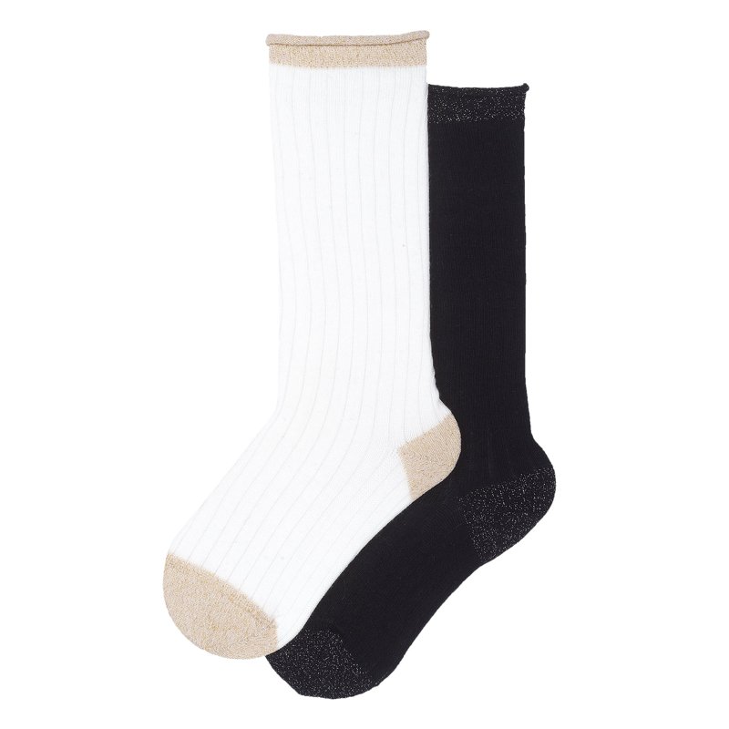 SOCKS 2 PACK - WHITE/BLACK