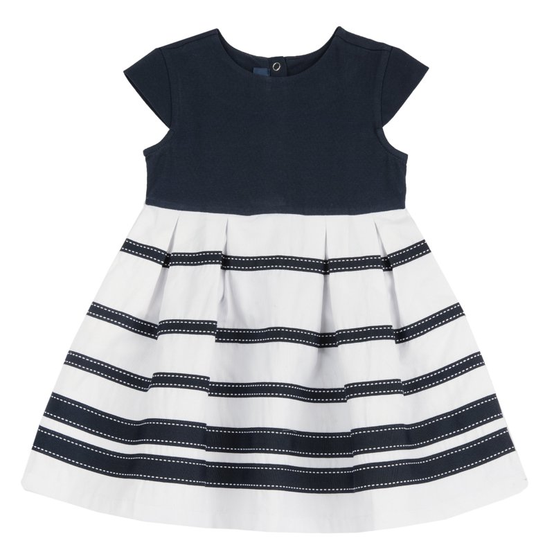 DRESS SLEEVELESS - WHITE/BLUE