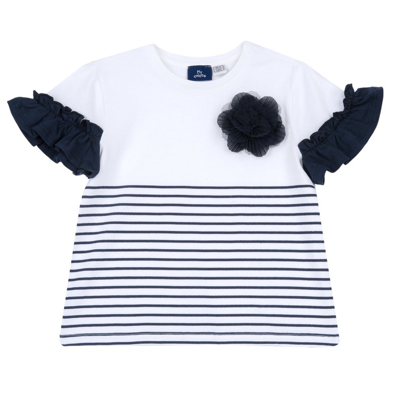 T-SHIRT SHORT SLEEVE - WHITE/BLUE