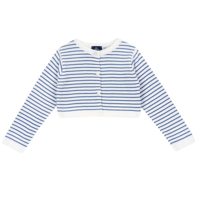 CARDIGAN - WHITE/LIGHT BLUE