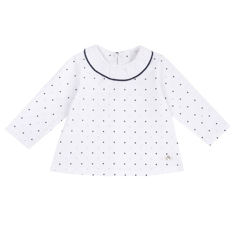 T-SHIRT LONG SLEEVE - WHITE/BLUE