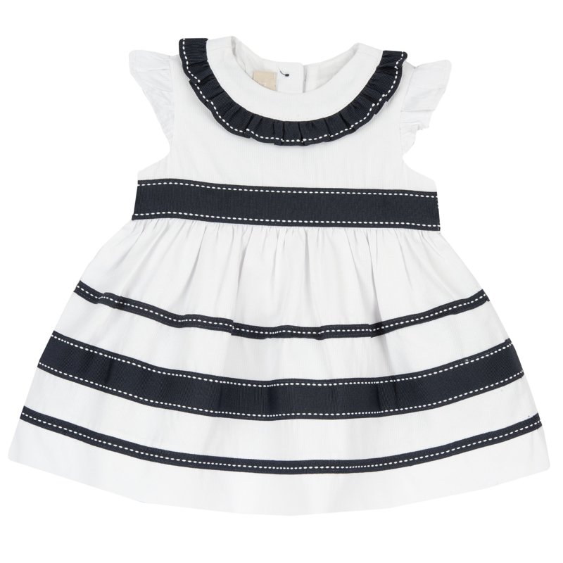 DRESS SLEEVELESS - WHITE/BLUE