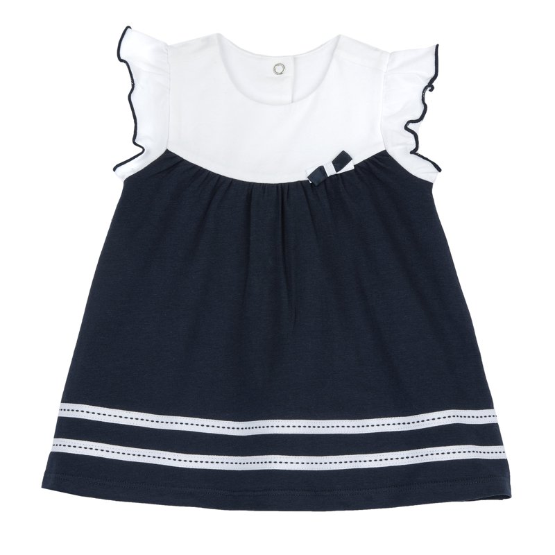 DRESS SLEEVELESS - WHITE/BLUE