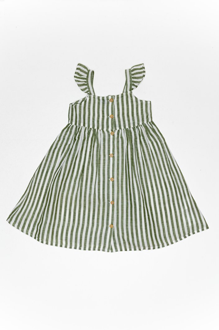 DRESS SLEEVELESS - NATURAL STRIPED