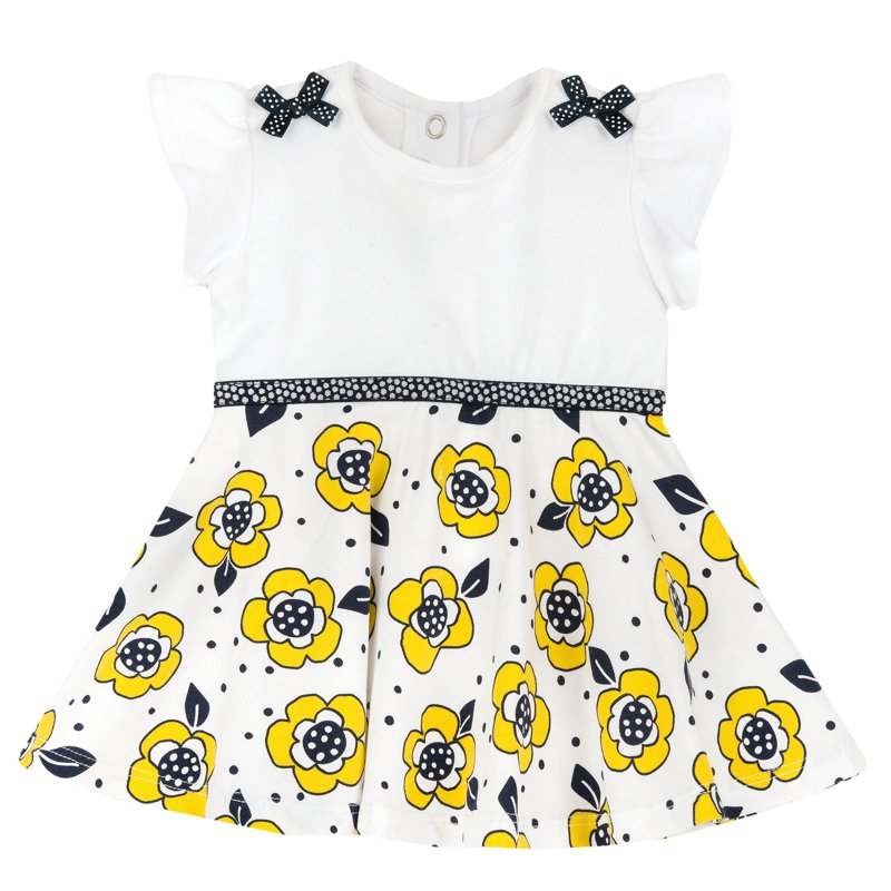 DRESS SLEEVELESS - WHITE/YELLOW