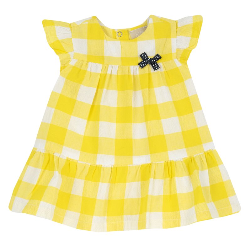 DRESS SLEEVELESS - WHITE/YELLOW