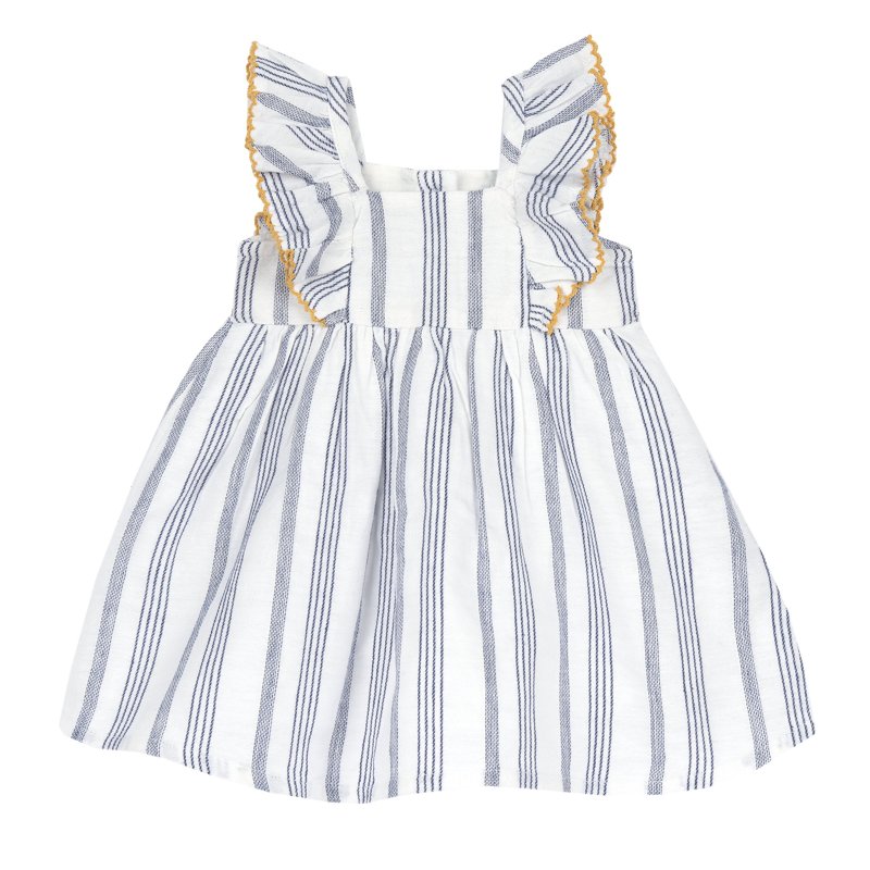 DRESS SLEEVELESS - WHITE/BLUE