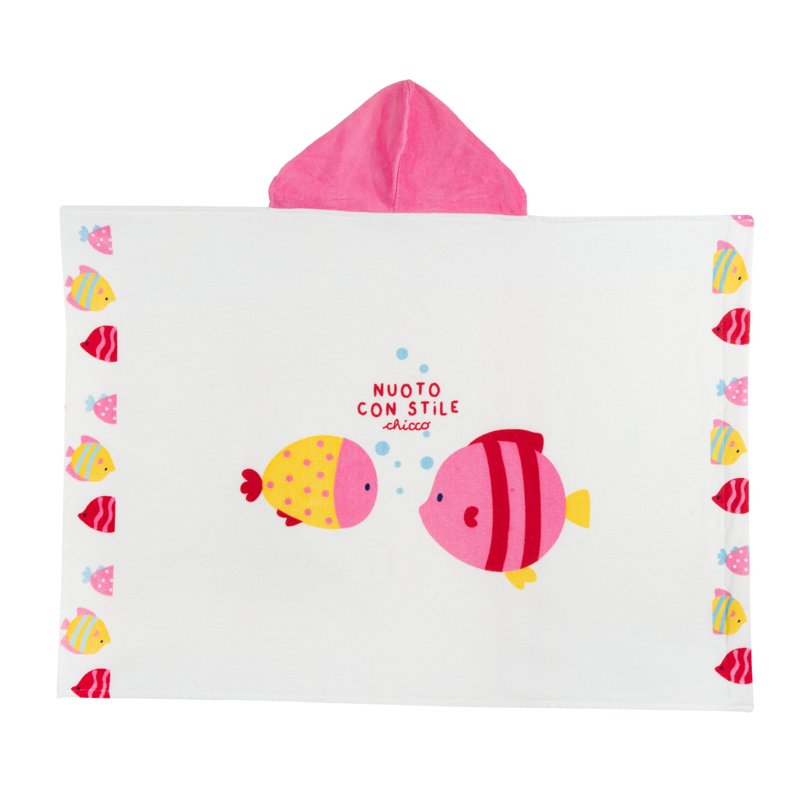 BEACH TOWEL - WHITE/PINK