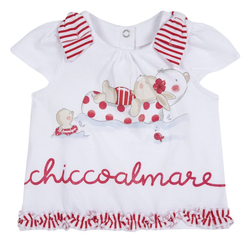 T-SHIRT SHORT SLEEVE - WHITE/RED