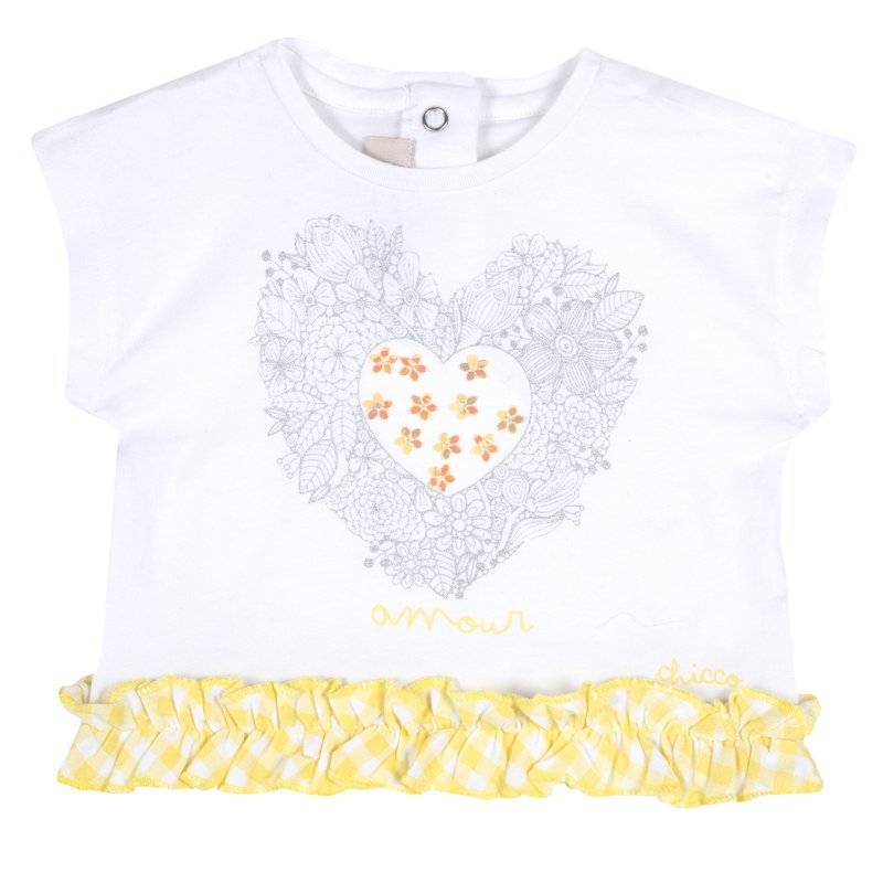 T-SHIRT SHORT SLEEVE - WHITE/YELLOW