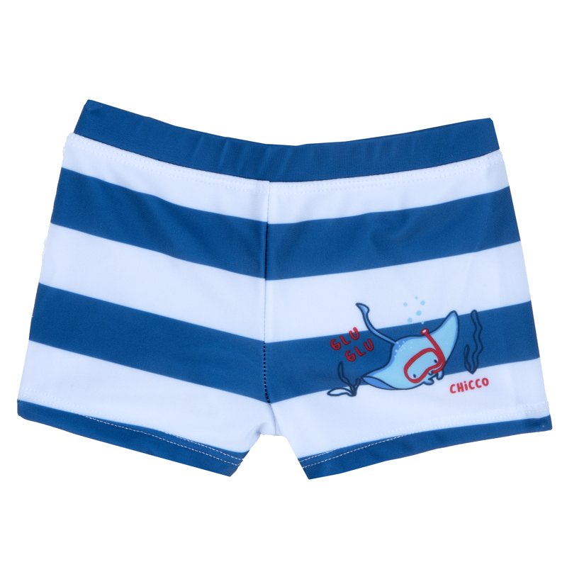 SWIM BOXER - WHITE/BLUE