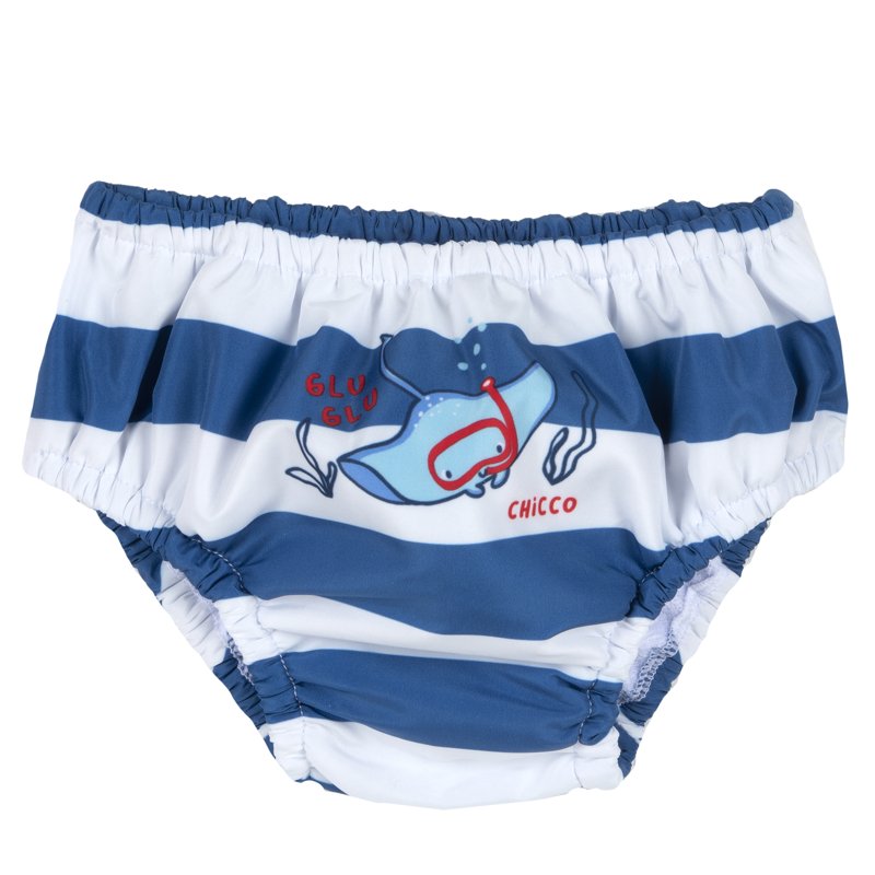 SWIM BRIEF - WHITE/BLUE
