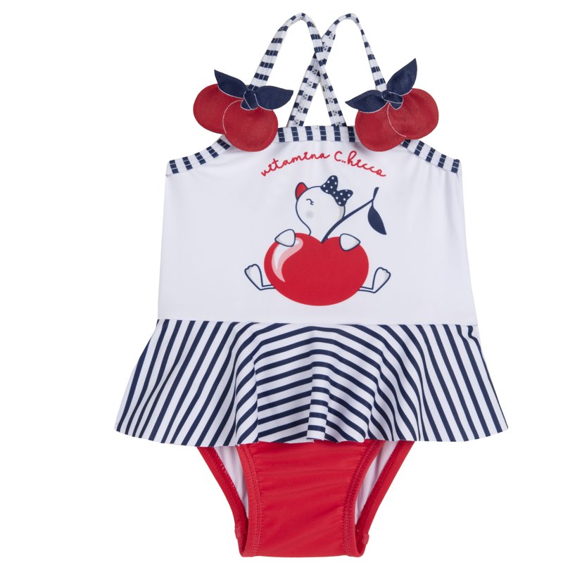 SWIMSUIT - WHITE/RED/GREY