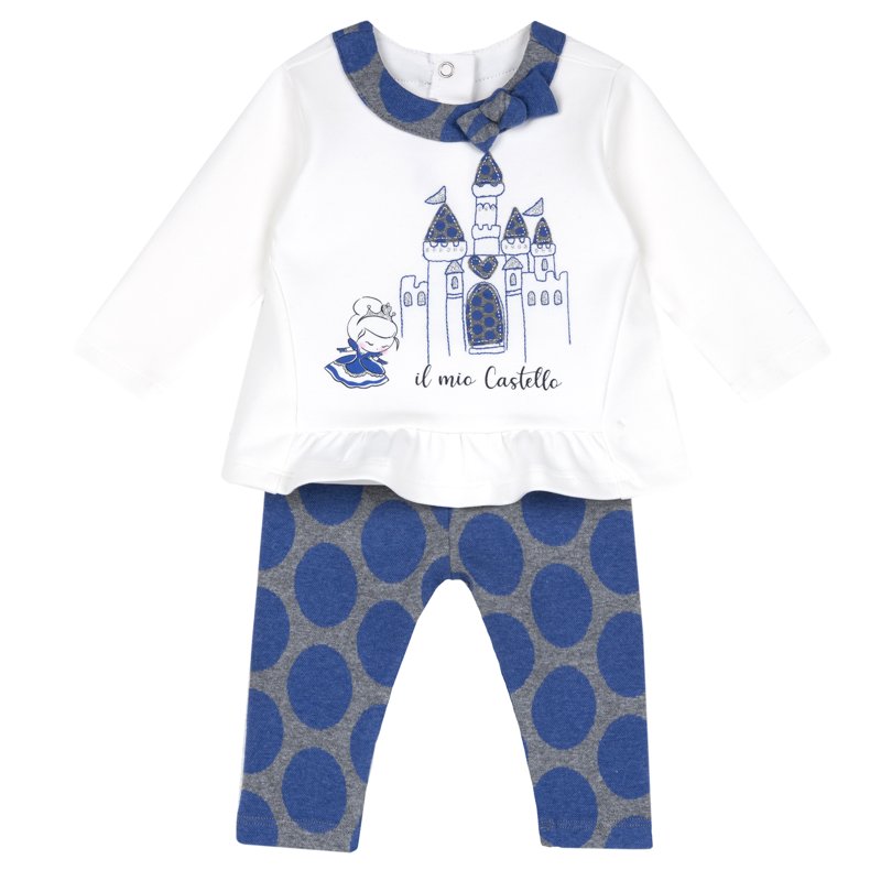 SET 2: T-SHIRT LONG SLEEVE + LEGGINGS - WHITE