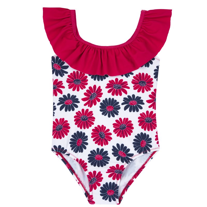 SWIMSUIT - WHITE/RED