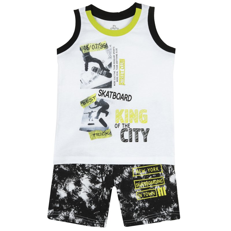 SET 2: TANK TOP + SHORTS - WHITE