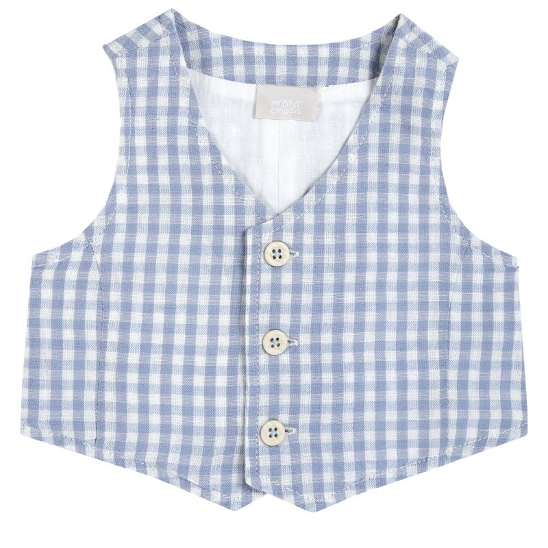 VEST - WHITE/LIGHT BLUE