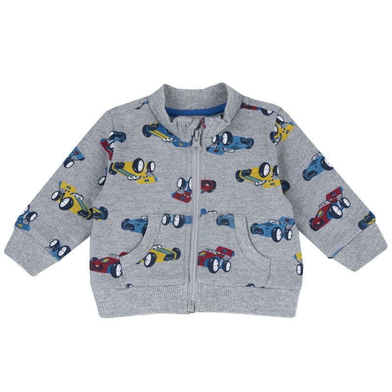 CARDIGAN - GREY PRINTED