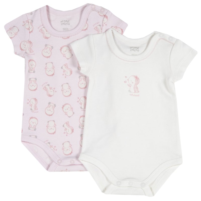 BODYSUIT SHORT SLEEVE 2 PACK - LIGHT PINK