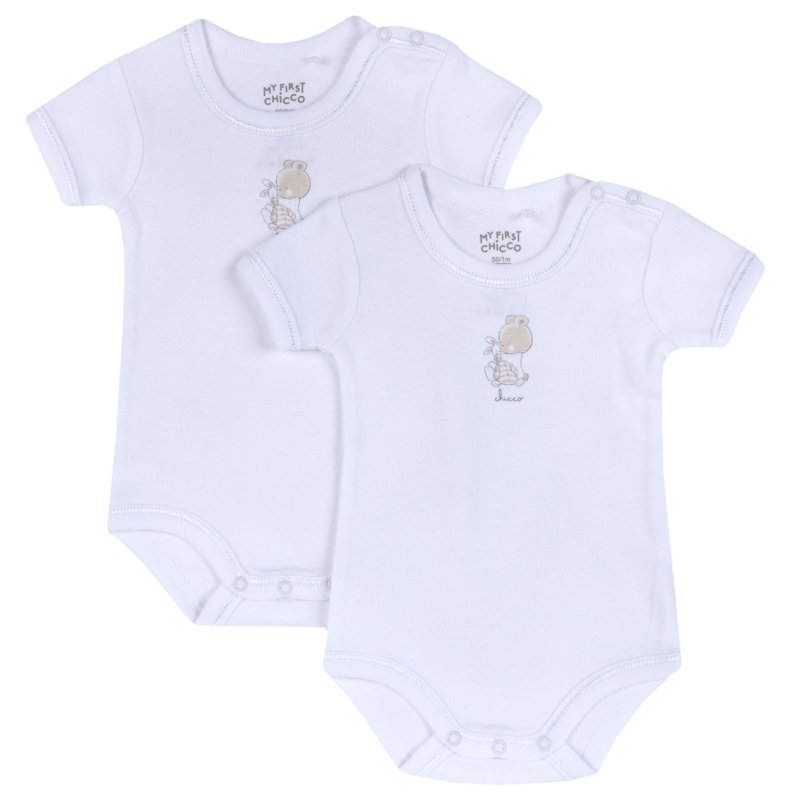 BODYSUIT SHORT SLEEVE 2 PACK - WHITE