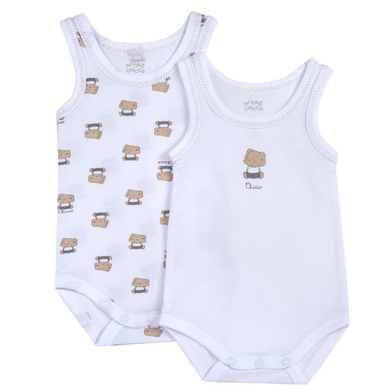 BODYSUIT SLEEVELESS 2 PACK - WHITE