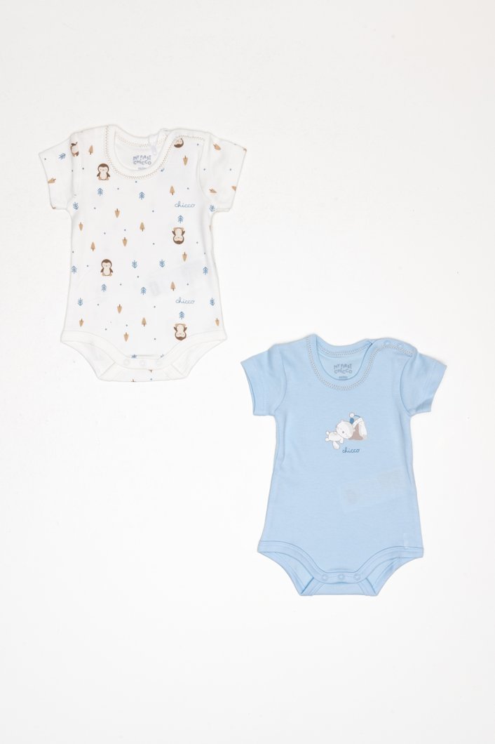 BODYSUIT SHORT SLEEVE 2 PACK - LIGHT BLUE