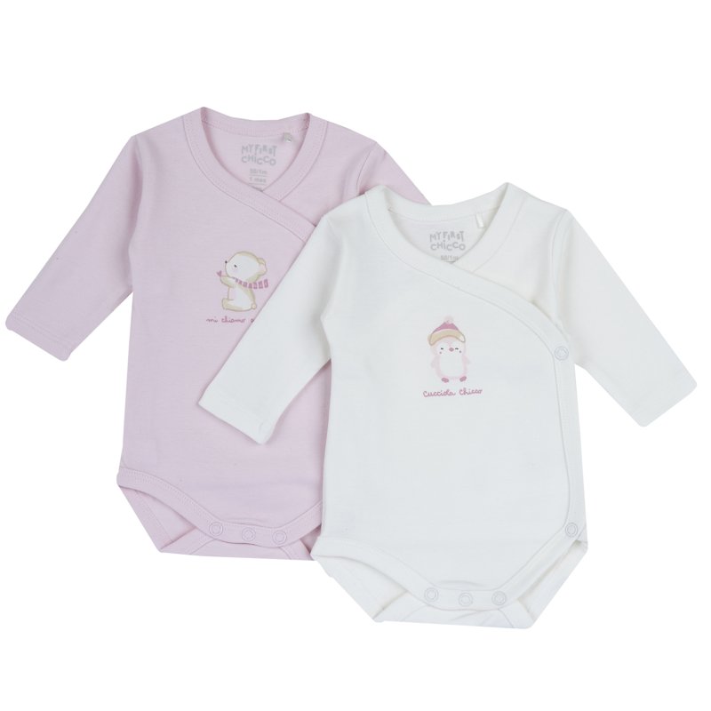 BODYSUIT LONG SLEEVE 2 PACK - LIGHT PINK