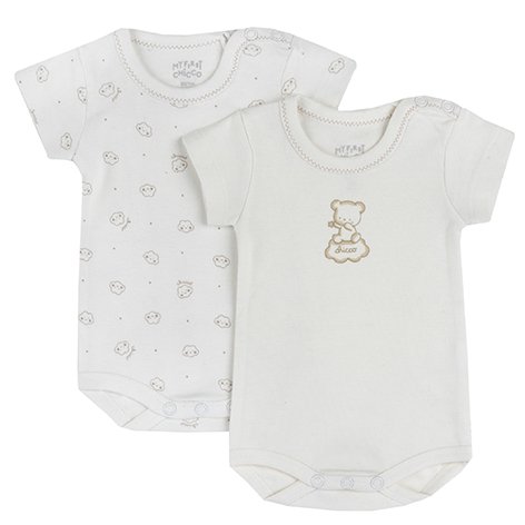 BODYSUIT SHORT SLEEVE 2 PACK - WHITE