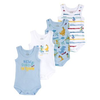 BODYSUIT SLEVEELESS 4 PACK - MEDIUM LIGHT BLUE